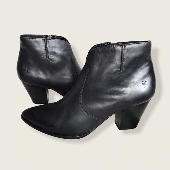 Frye Jennifer Leather Black Casual Ankle Booties